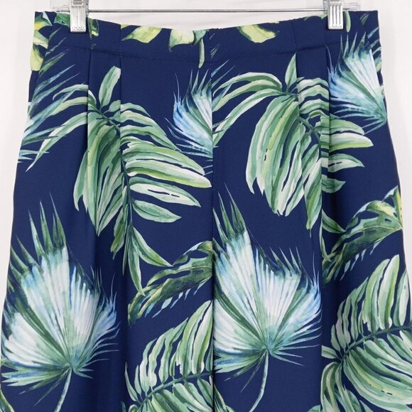 J. Peterman Tropical Palm Leaves Cropped Wide Leg Pants Women's 8 Boho Beach - Picture 3 of 10